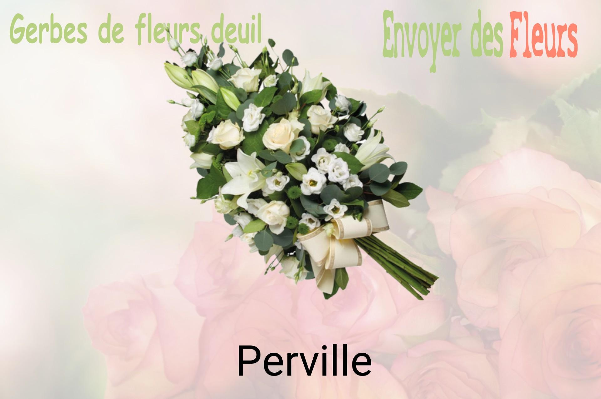 Gerbe de fleurs de deuil livrée à Perville
